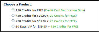 When buying credits you can spend either $30 or $60 - which gets you either 420 or 720 as those figures include the "120 credits for free)