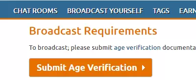 Broadcast Requirements
To broadcast; please submit age verification documentation.
Submit Age Verification