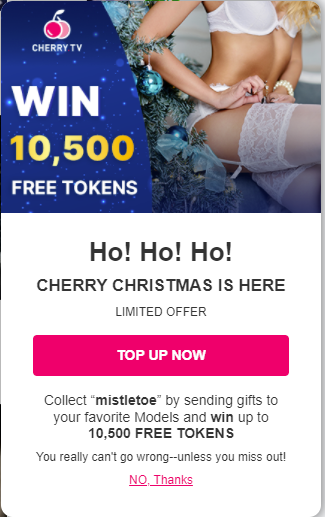 Cherry.TV Branches Out to a Mistleto Themed Xmas Competition: 10,500 Free TOkens in Prizes!