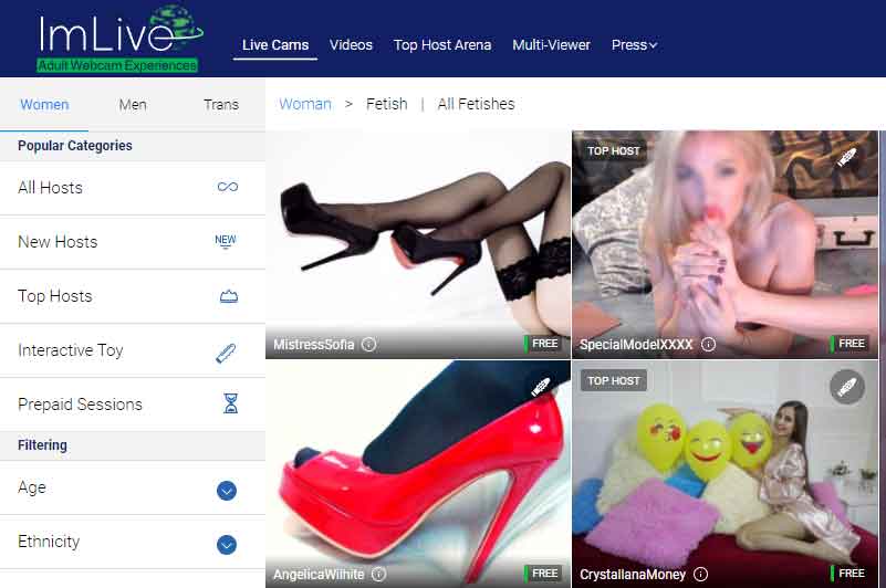 fetish cam section at imlive.