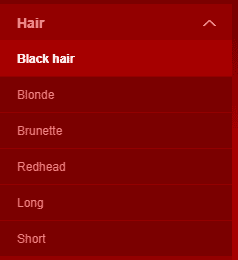 livejasmin hair filter choices