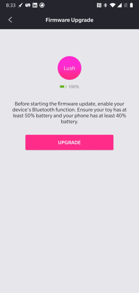 Firmware Upgrade
Before starting the firmware update, enable your device's Bluetooth function. Ensure your toy has at least 50% battery and your phone has at least 40% battery.

