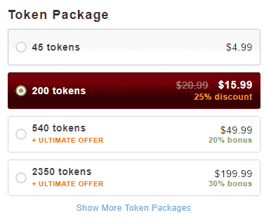 Myfreecams Token Prices